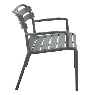 POLYPROPYLENE 2-SEATER BENCH KORVER HM6332.05 DARK OLIVE GREEN 113x65x76Hcm.