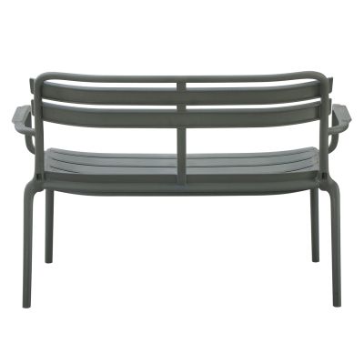 POLYPROPYLENE 2-SEATER BENCH KORVER HM6332.05 DARK OLIVE GREEN 113x65x76Hcm.
