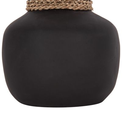 TABLE DECORATIVE VASE CAMMER HM4687.01S TERRACOTA IN BLACK--Φ22x20Hcm.