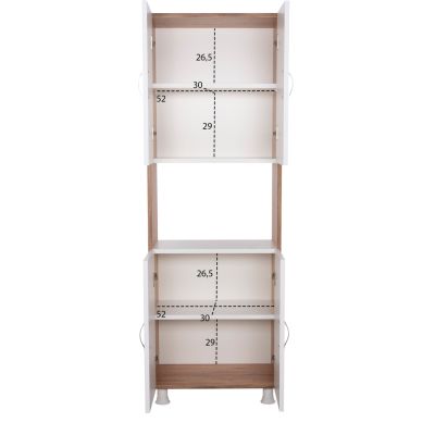 КУХНЕНСКИ ШКАФ RAD HM18196.04 МЕЛАМИН В НАТУРАЛЕН ЦВЯТ-БЯЛО 55,5x32x165Hcm.