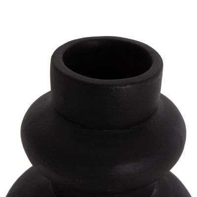 TABLE DECORATIVE VASE LEMA HM4664.01M TERRACOTA IN BLACK--Φ22x29Hcm.