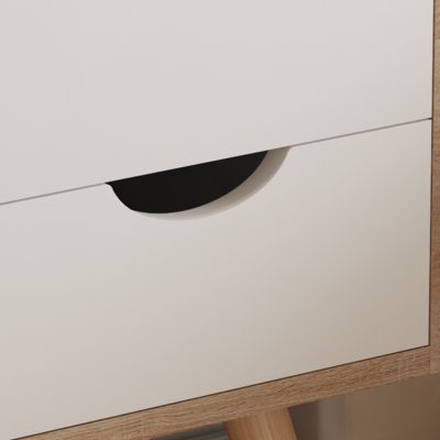 BEDSIDE STAND DINKL HM2472.04 MELAMINE-2 DRAWERS IN SONAMA-WHITE 29,7x29,7x45Hcm.