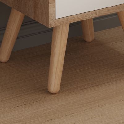 BEDSIDE STAND DINKL HM2472.04 MELAMINE-2 DRAWERS IN SONAMA-WHITE 29,7x29,7x45Hcm.