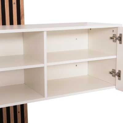 ENTRYWAY FURNITURE SET WITH MIRROR MYLES HM18080.01 MELAMINE IN SONAMA-WHITE 100x37x200Hcm.