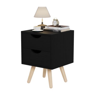 BEDSIDE STAND DINKL HM2472.02 MELAMINE-2 DRAWERS-WENGE 29.5x29.5x45Hcm.
