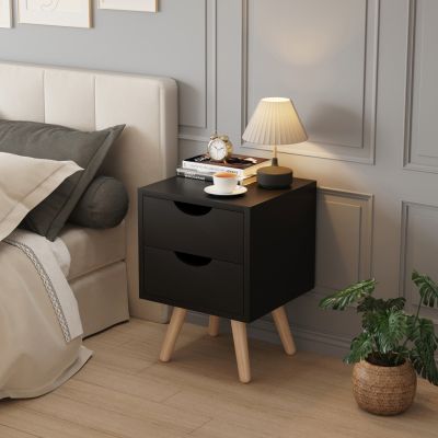BEDSIDE STAND DINKL HM2472.02 MELAMINE-2 DRAWERS-WENGE 29.5x29.5x45Hcm.