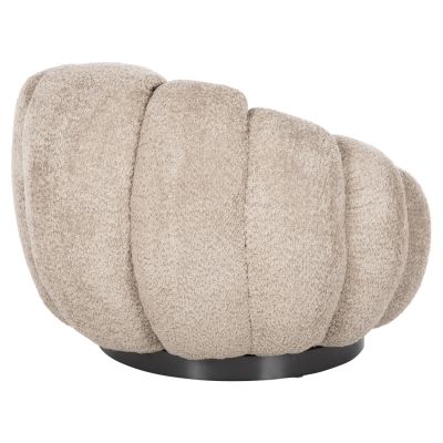 КРЕСЛО ВЪРТЕЩО GRYMM HM9601.08 КАФЯВО БЕЖОВО БУКЛЕ-ЧЕРНА МЕТАЛНА ОСНОВА 90x93x65Hcm.