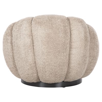 КРЕСЛО ВЪРТЕЩО GRYMM HM9601.08 КАФЯВО БЕЖОВО БУКЛЕ-ЧЕРНА МЕТАЛНА ОСНОВА 90x93x65Hcm.