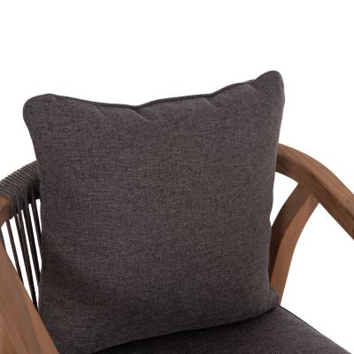 OUTDOOR DINING CHAIR CONTREL HM6244.02 ACACIA WOOD IN NATURAL-ROPE & CUSHIONS IN GREY 58x60x74Hcm.