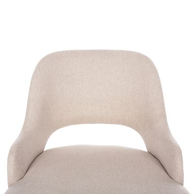 ТРАПЕЗЕН СТОЛ DELF HM9617.02 БЕЖОВ ДАМАС-ЧЕРНИ МЕТАЛНИ КРАКА-ДЪРВЕН ГРЪБ ОТ ДЪБ 48x55x76Hcm.