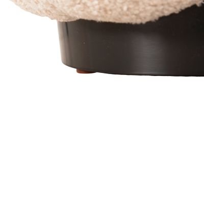 ТАБУРЕТКА КРЪГЛА KRIPP HM9602.06 ЕКРЮ БУКЛЕ-ЧЕРНА МЕТАЛНА ОСНОВА Φ60x31Hсм.