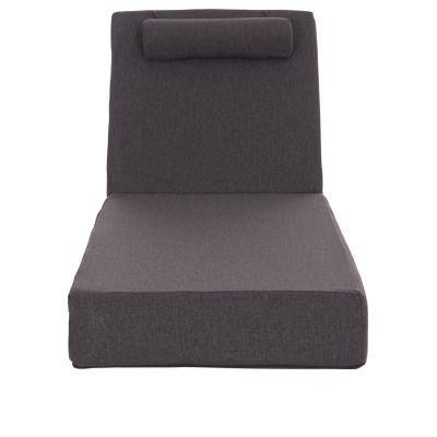 SUNLOUNGER CUSHION KIHEI HM21094.03 OLEFIN IN DARK GREY WITH FOAM FILLING 198x70x20Hcm.