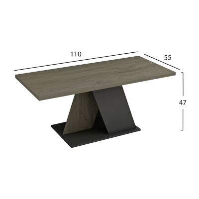 ХОЛНА МАСА DILE HM9528.01 МЕЛАМИН В ЦВЯТ СОНАМА-СИВО 110x55x47Hcm.