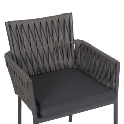ALUMINUM ARMCHAIR MARTIN HM5564.12 ANTHRACITE FRAME AND ANTHRACITE SYNTHETIC RATTAN 56x56x80Hcm.