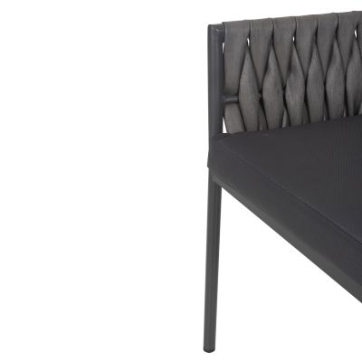 ALUMINUM ARMCHAIR MARTIN HM5564.12 ANTHRACITE FRAME AND ANTHRACITE SYNTHETIC RATTAN 56x56x80Hcm.