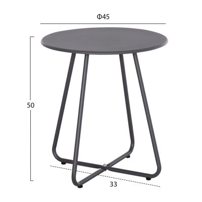 SIDE TABLE ROUND SAMMON HM6271.01 METAL IN GREY COLOR Φ45x50Hcm.