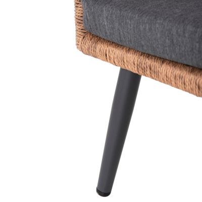 OUTDOOR LOUNGE 4PCS SET FREJA HM6057.03 ALUMINUM IN ANTHRACITE-PE RATTAN IN BEIGE-ANTHRACITE CUSHIONS