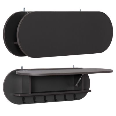 ENTRYWAY HANGER WITH CABINET SHELF STOR HM18078.03 MELAMINE IN DARK GREY 84x15.5x28.5Hcm.