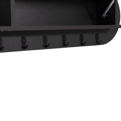 ENTRYWAY HANGER WITH CABINET SHELF STOR HM18078.03 MELAMINE IN DARK GREY 84x15.5x28.5Hcm.