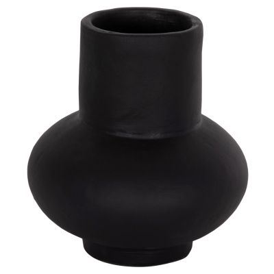 TABLE DECORATIVE VASE LEMA HM4664.01S TERRACOTA IN BLACK--Φ22x22Hcm.