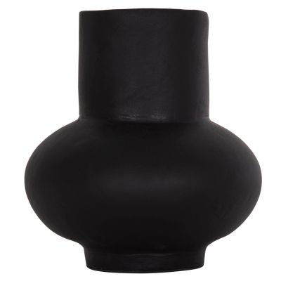 TABLE DECORATIVE VASE LEMA HM4664.01S TERRACOTA IN BLACK--Φ22x22Hcm.