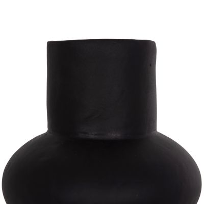 TABLE DECORATIVE VASE LEMA HM4664.01S TERRACOTA IN BLACK--Φ22x22Hcm.