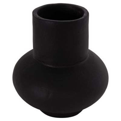 TABLE DECORATIVE VASE LEMA HM4664.01S TERRACOTA IN BLACK--Φ22x22Hcm.