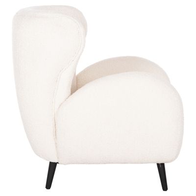 КРЕСЛО KRYLY HM9593.06 ЕКРЮ МАТЕРИЯ БУКЛЕ-ЧЕРНИ ДЪРВЕНИ КРАКА 83x87x89Hсм.