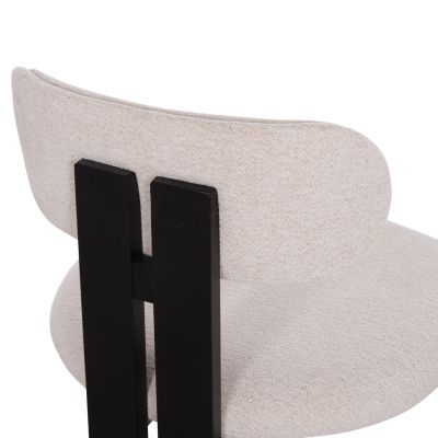 DINING CHAIR KARVO HM18252.02 FABRIC IN CREAM WHITE--WOOD IN BLACK 57x50x78.5Hcm.