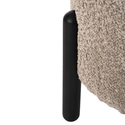 ТАБУРЕТКА КРЪГЛА EWAN HM9596.08 БЕЖОВ ПЛАТ ОТ БУКЛЕ-ЧЕРНИ МЕТАЛНИ КРАКА Φ45x36Hсм.