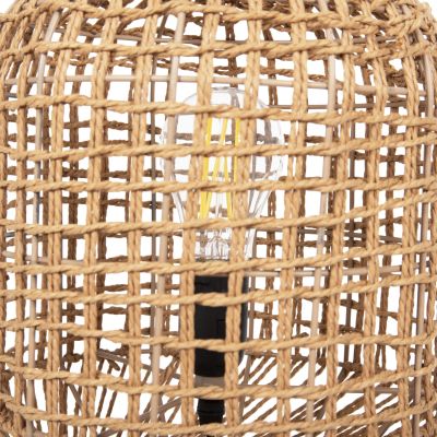 FLOOR STANDING LAMP HM4359 METAL-PAPER ROPE IN BROWN- 2 LIGHT BULBS Φ25x78.5Hcm.