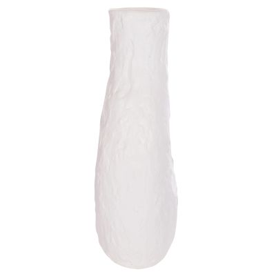 DECORATIVE TABLE VASE NAMENTIS HM4665.02L TERRACOTA IN WHITE COLOR--27x13.5x37Hcm.