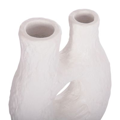 DECORATIVE TABLE VASE NAMENTIS HM4665.02L TERRACOTA IN WHITE COLOR--27x13.5x37Hcm.
