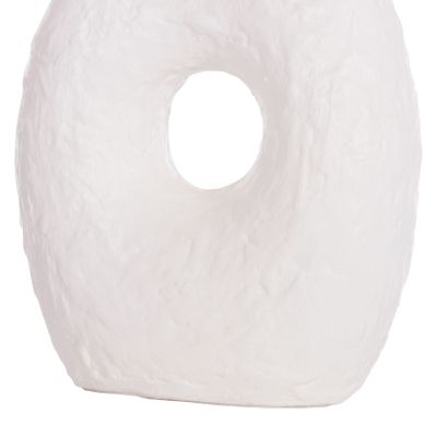 DECORATIVE TABLE VASE NAMENTIS HM4665.02L TERRACOTA IN WHITE COLOR--27x13.5x37Hcm.