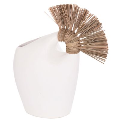 TABLE DECORATIVE VASE ALICA2 HM4671.02 TERRACOTA IN BLACK & GRASS--44x18x50Hcm.