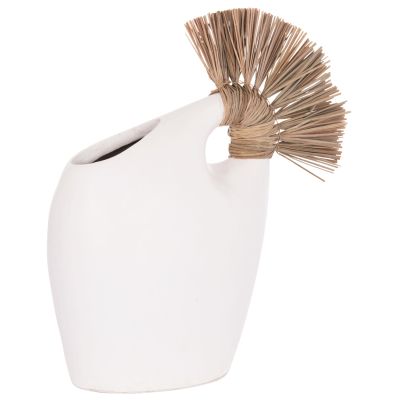 TABLE DECORATIVE VASE ALICA2 HM4671.02 TERRACOTA IN BLACK & GRASS--44x18x50Hcm.