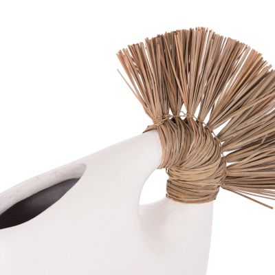 TABLE DECORATIVE VASE ALICA2 HM4671.02 TERRACOTA IN BLACK & GRASS--44x18x50Hcm.