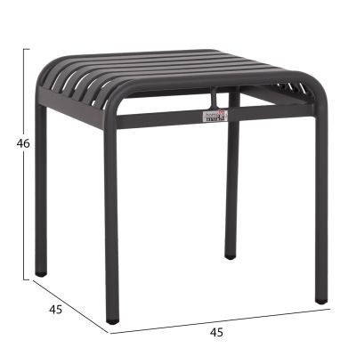 ALUMINUM STOOL RACHEL HM6340.01 GREY COLOR 45x45x46Hcm.