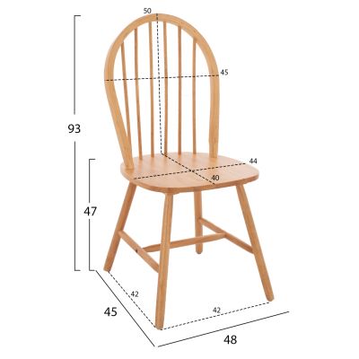 WOODEN CHAIR ZAYLEE IN NATURAL COLOR HM8921.01 48x45x93 cm.