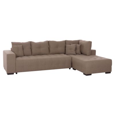 CORNER SOFA-BED WITH STORAGE SPACE TRENDSTON HM3302.03R BEIGE FABRIC 298x177x95Hcm.