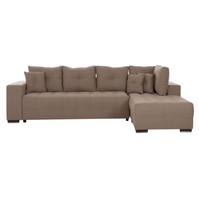 CORNER SOFA-BED WITH STORAGE SPACE TRENDSTON HM3302.03R BEIGE FABRIC 298x177x95Hcm.