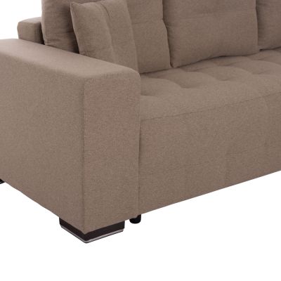 CORNER SOFA-BED WITH STORAGE SPACE TRENDSTON HM3302.03R BEIGE FABRIC 298x177x95Hcm.