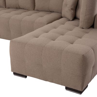 CORNER SOFA-BED WITH STORAGE SPACE TRENDSTON HM3302.03R BEIGE FABRIC 298x177x95Hcm.