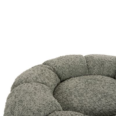 ТАБУРЕТКА КРЪГЛА KRIPP HM9602.05 ШАМ ФЪСТАЧКО ЗЕЛЕНО БУКЛЕ-ЧЕРНА МЕТАЛНА ОСНОВА Φ60x31Hсм.