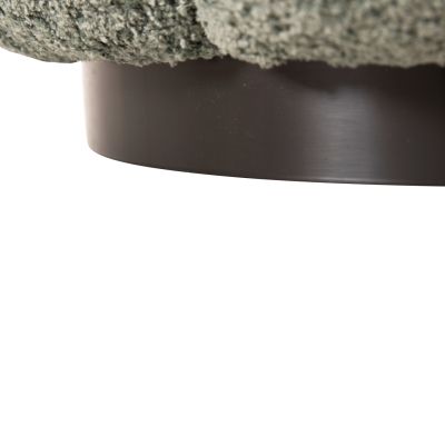 ТАБУРЕТКА КРЪГЛА KRIPP HM9602.05 ШАМ ФЪСТАЧКО ЗЕЛЕНО БУКЛЕ-ЧЕРНА МЕТАЛНА ОСНОВА Φ60x31Hсм.