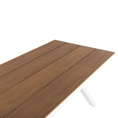 АЛУМИНИЕВА ПРАВОЪГЪЛНА МАСА TAWNEE HM6039.02 БЯЛ ЦВЯТ-ПОЛИДЪРВО В ЕСТЕСТВЕНО ДЪРВО 219,5x89,5x73Hcm.