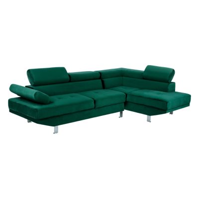 Corner Sofa FAITH Forest Green velvet HM3156.01 254x79-160x70-84 cm