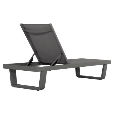 ALUMINUM SUNBED RICKON WITH TESLIN FABRIC HM6292.01 GREY COLOR 198x61,5x97Hcm.