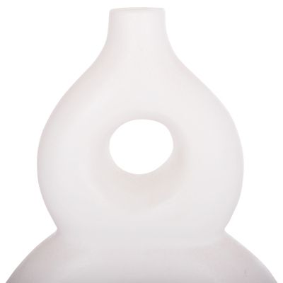 TABLE DECORATIVE VASE FIORIN HM4666.02S TERRACOTA IN WHITE--21x7.5x31Hcm.