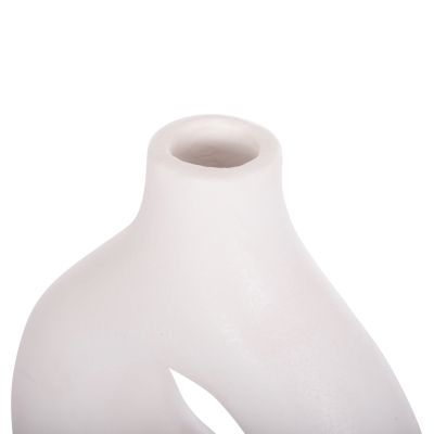 TABLE DECORATIVE VASE FIORIN HM4666.02S TERRACOTA IN WHITE--21x7.5x31Hcm.